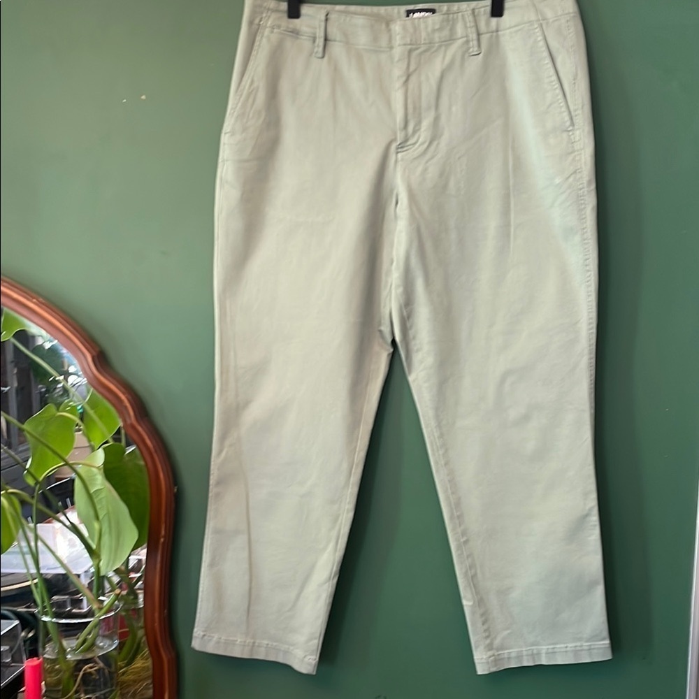 Lands' End Womens 16 Green Chino Ankle Pants Classic Style